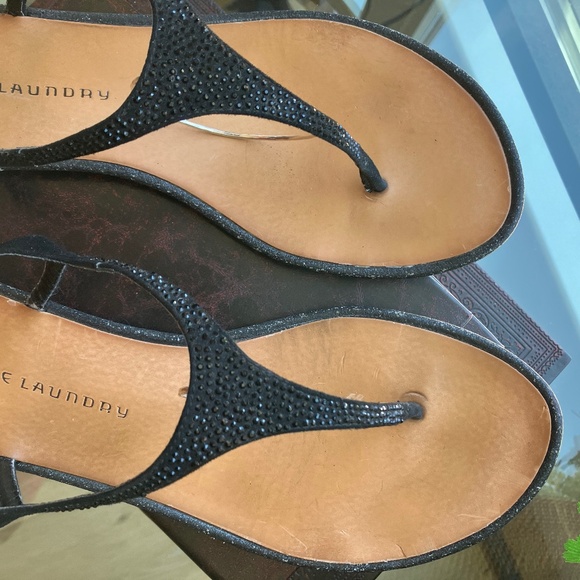 Chinese Laundry Black Sparkle Flip Flops Sandals  - Size 10 - Picture 8 of 10